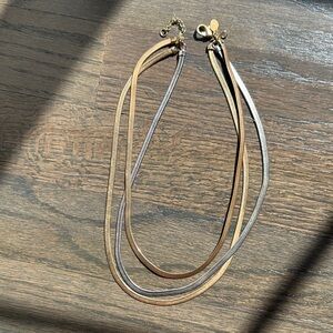 Express gold and silver herringbone necklace